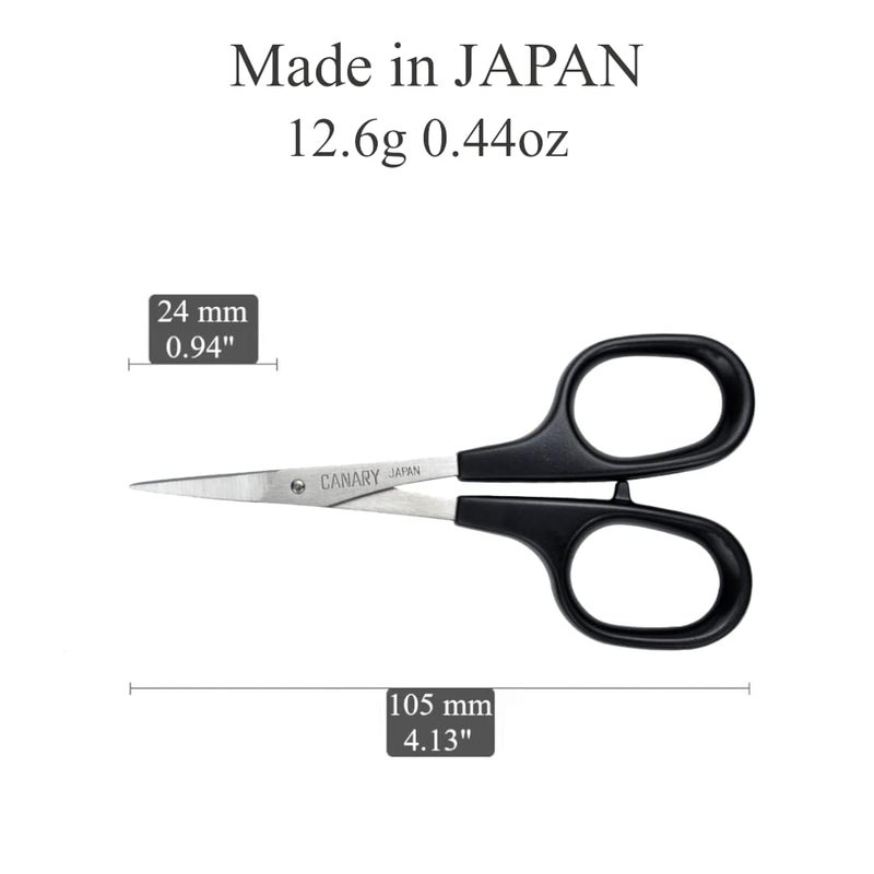 CANARY Japanese Mini Detail Scissors 4", Small Precision Scissors for Paper Crafting, Fabric Cutting, Art Crafts, Eyebrows, Nose Hair, Made in JAPAN - Image 2
